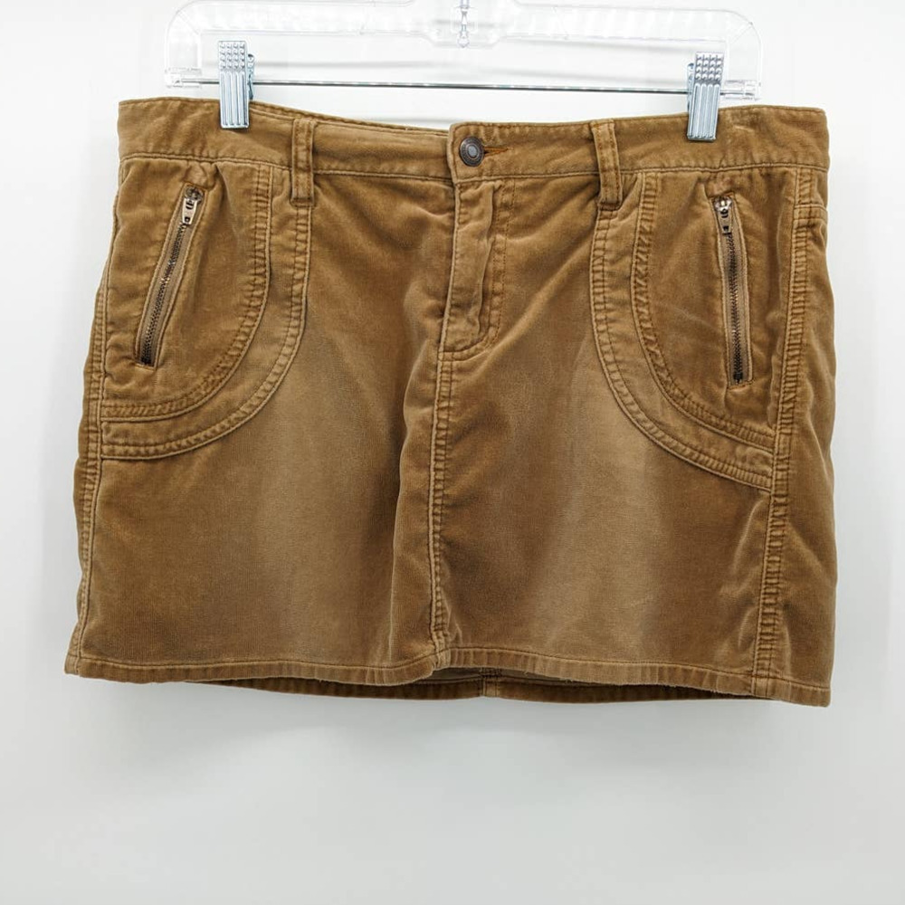 American Eagle Outfitters Skirt 8 Womens Mini Y2K 100% Cotton Brown Tan